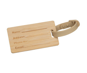 Bamboo luggage tag